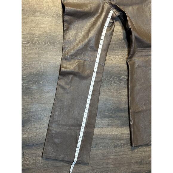 MetroStyle Chocolate Brown Leather Pants Women’s Size 14T Bootcut 36x33.5” - Picture 6 of 9